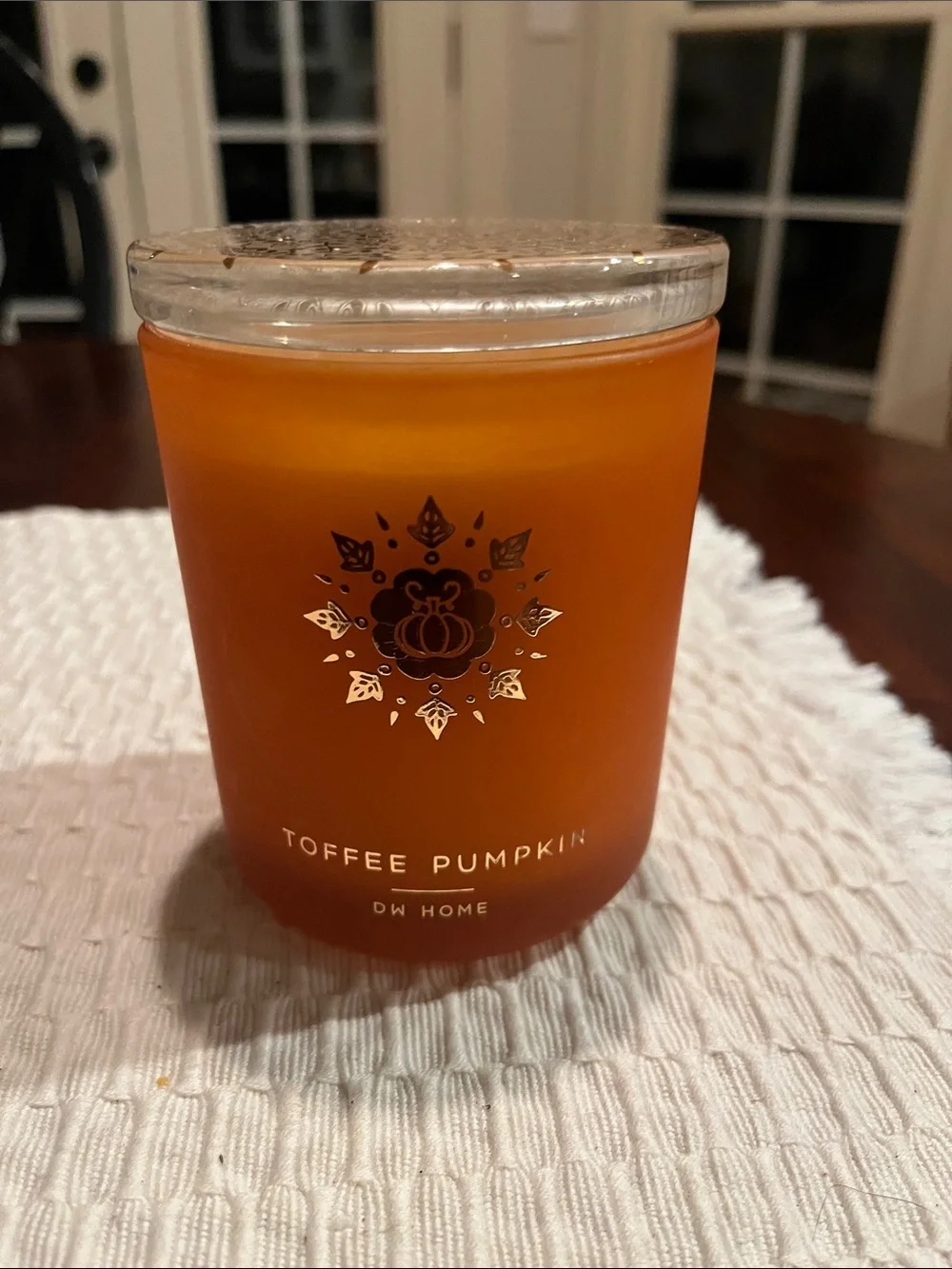 DW Home Orange Glass Jar Candle - Toffee Pumpkin